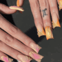 duck nails orange and yellow nail designs