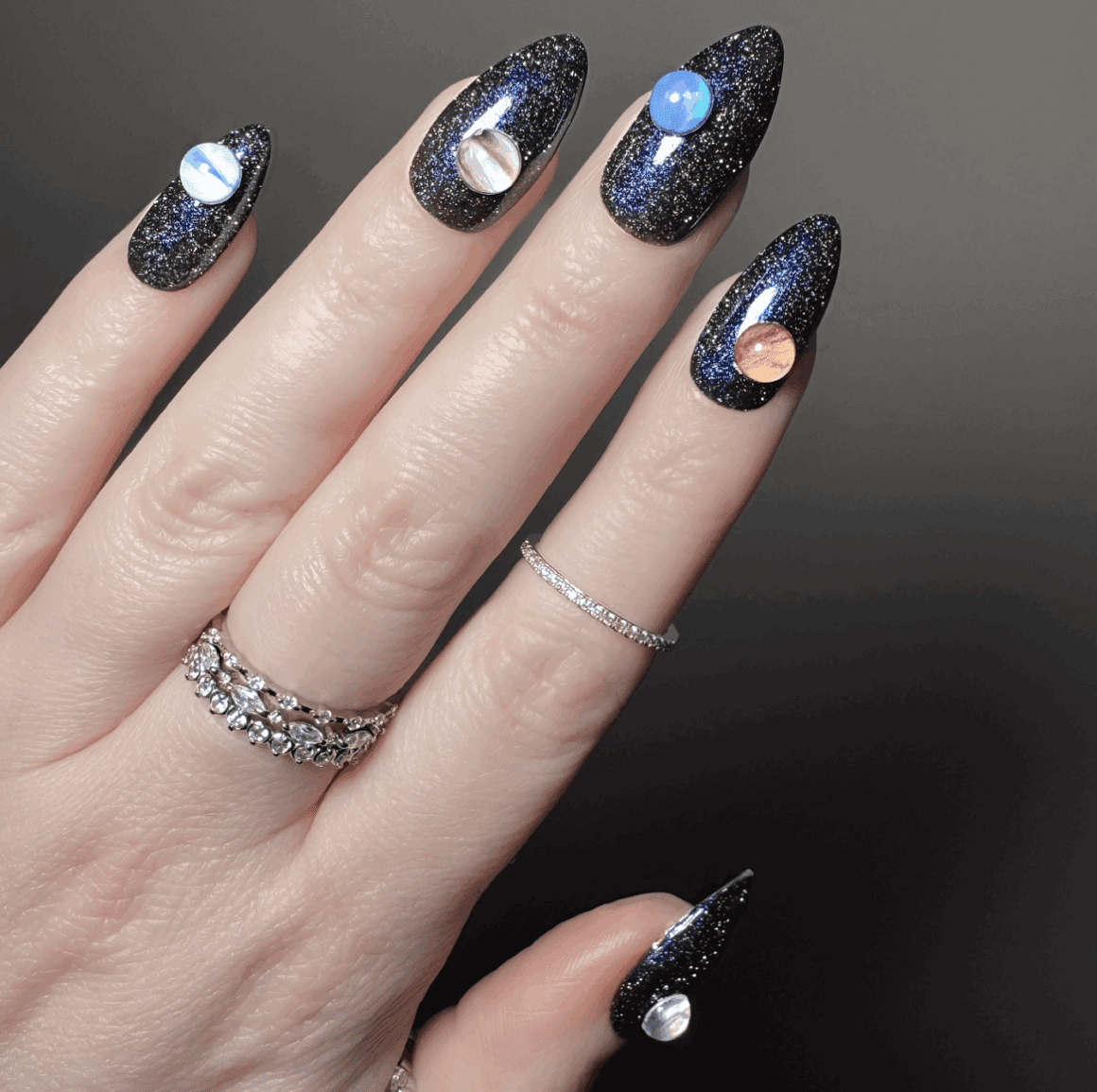 black solar nail designs