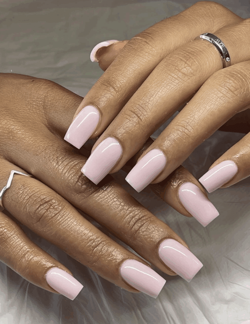 pink plain nail ideas