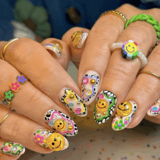 colorful happy nail designs