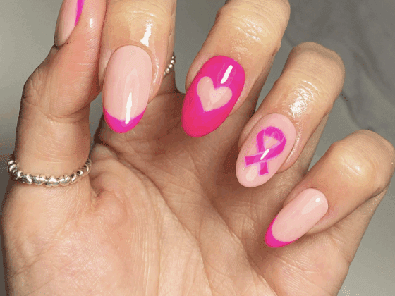 Pink breast cancer designs for nails