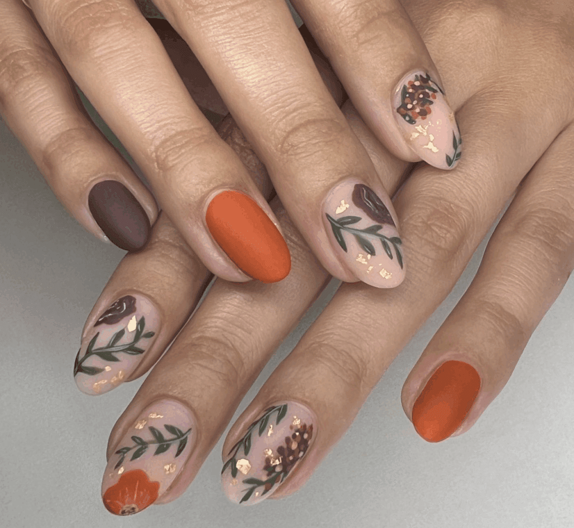 Fall Leaf Nail Art
