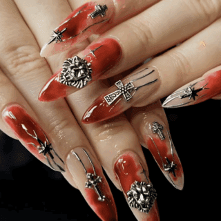 Red Emo nail designs