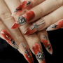Red Emo nail designs