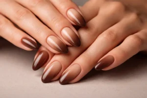 Brown Ombre Nails 1