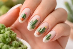 Cactus Nail Art (1)