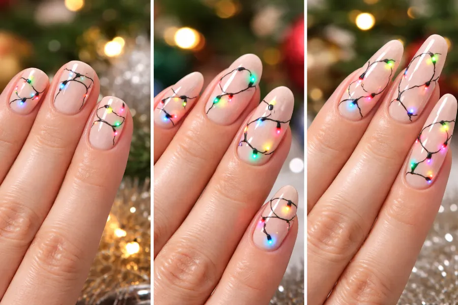 Christmas Lights Nail Designs (2)