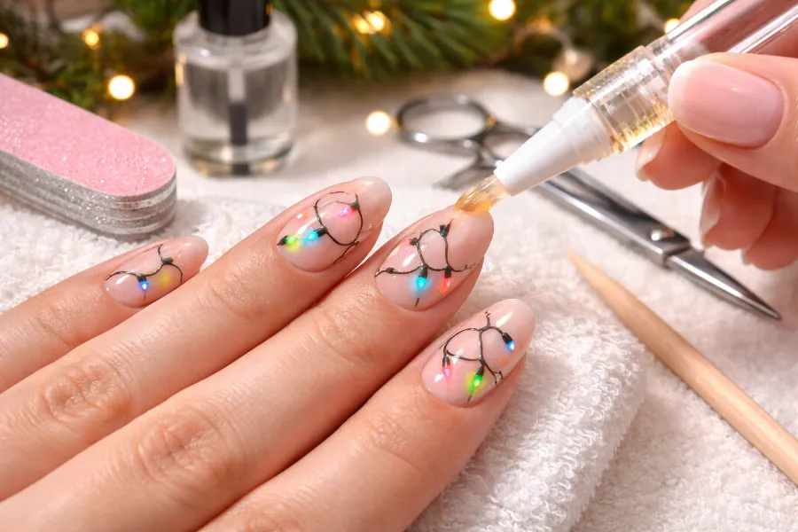 Christmas Lights Nail Designs (3)