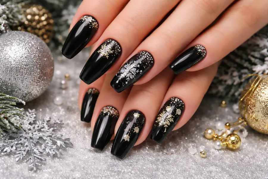 Christmas Nails Black (1)