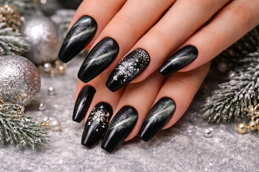 Christmas Nails Black (3)