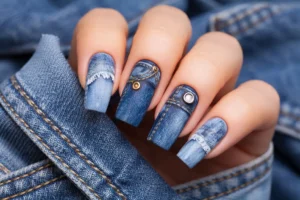 Denim Nail Designs 1