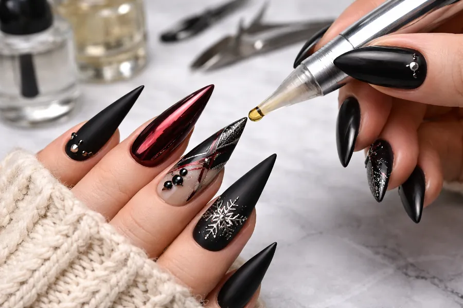 Edgy Christmas Nails (3)