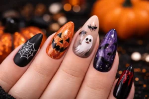 Halloween Almond Nails