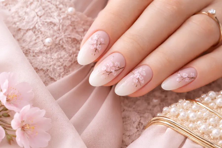 Japanese Cherry Blossom Nail Art (2)