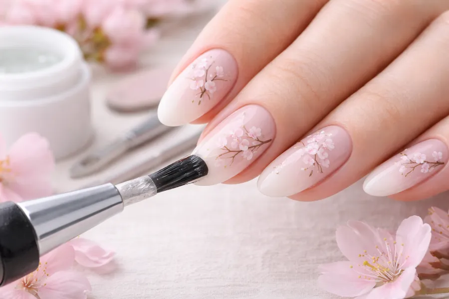 Japanese Cherry Blossom Nail Art (3)