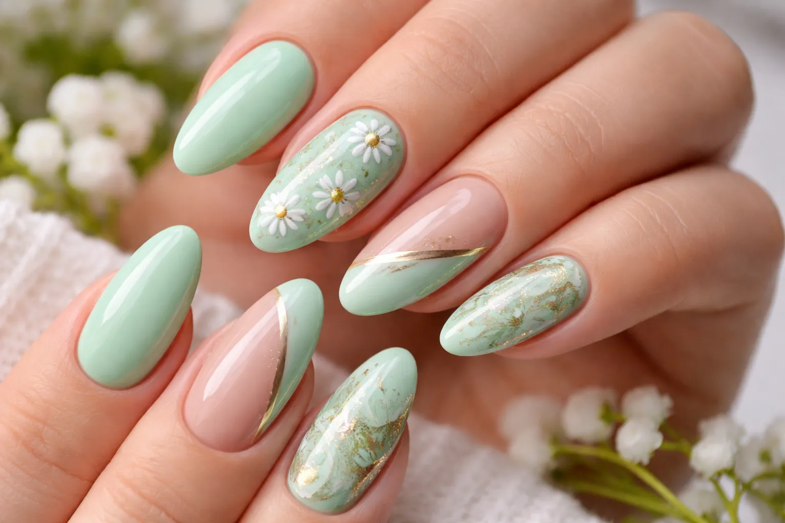 Mint Green Nail Designs 1