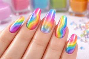 Nail Art Rainbow Design 1