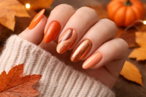 Orange Fall Nails