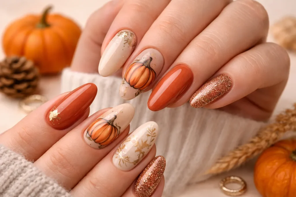 Pumpkin Nail Designs 2