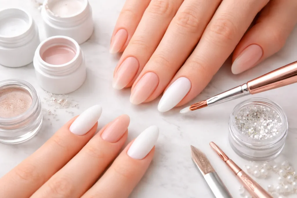 White Wedding Nails 1