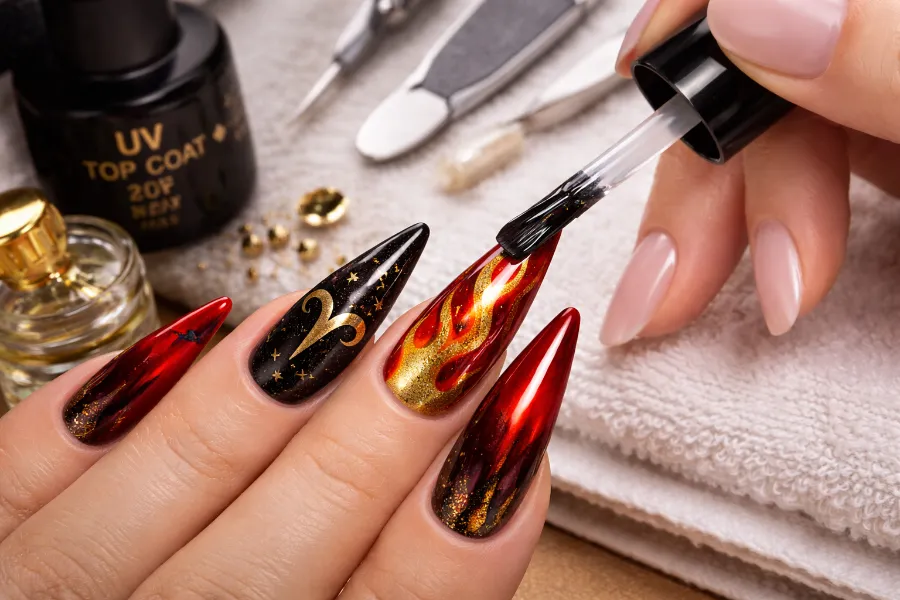 aries zodiac aries nails (3)