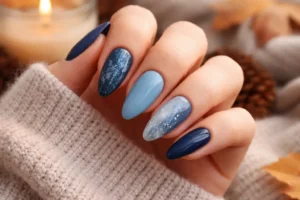 blue fall nails
