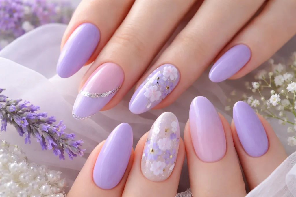 lavender nail art 1