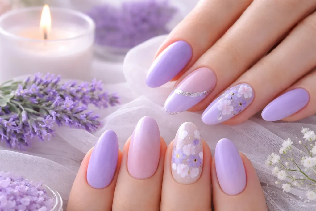 lavender nail art 2