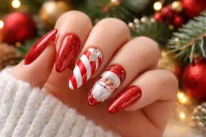 red christmas nail ideas (1)