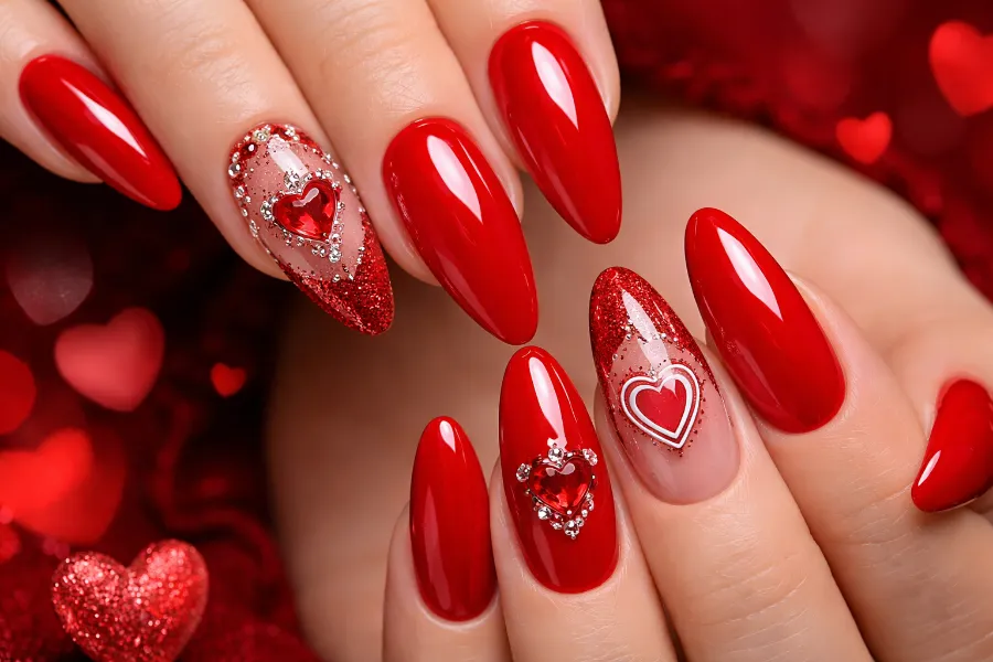 red hot valentine's day nail designs (1)
