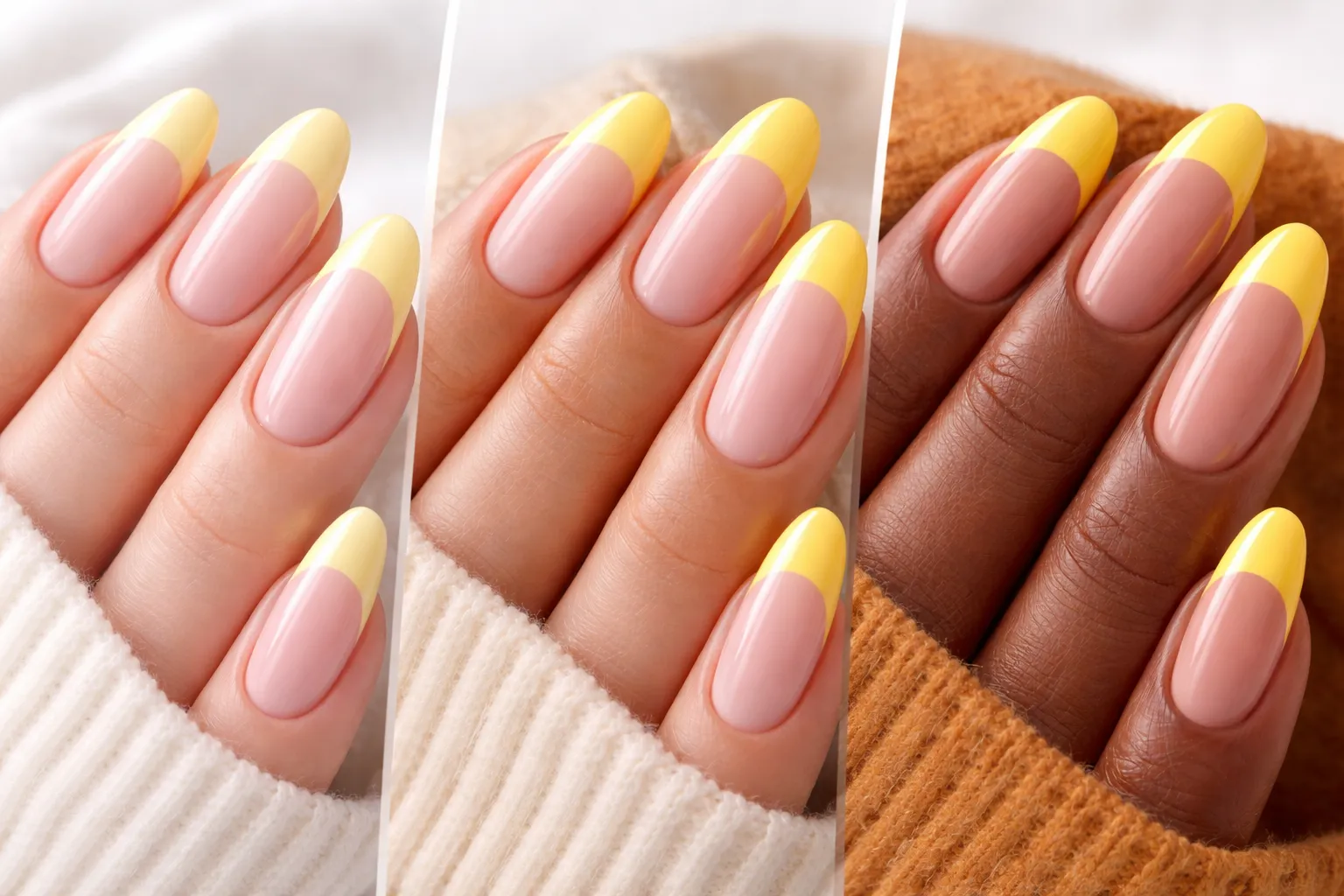 yellow french tip nails 3