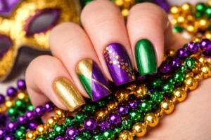 Easy DIY Mardi Gras Nail Designs at Home 1