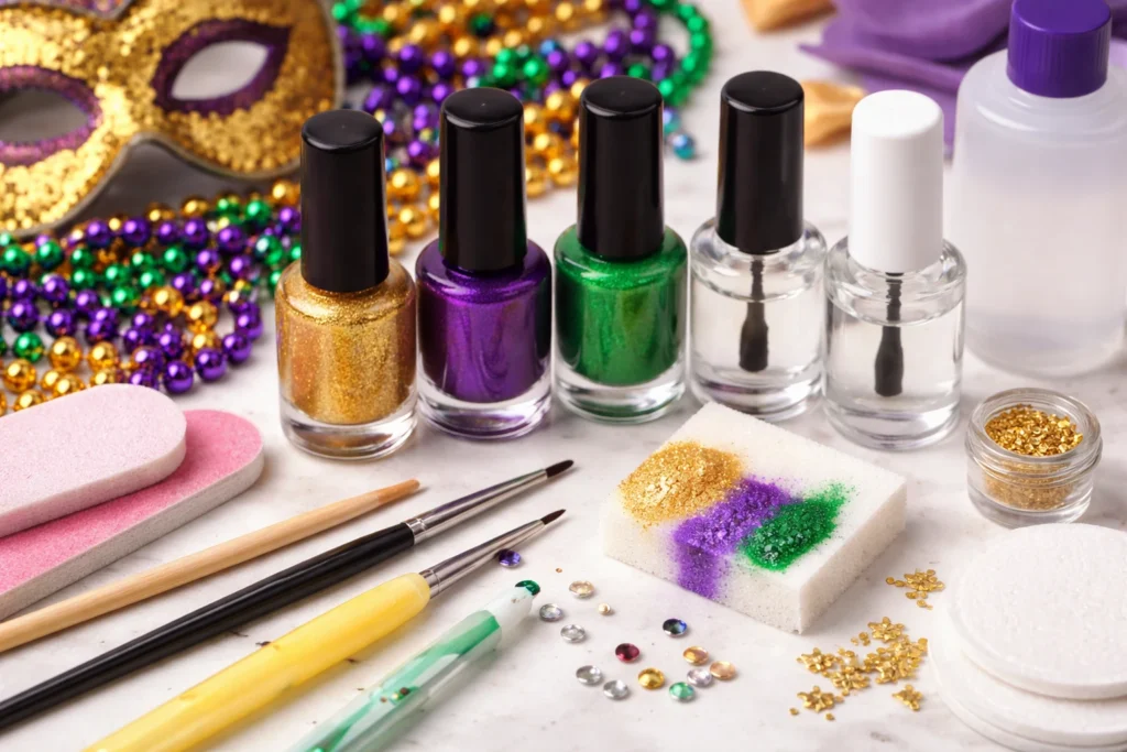 Easy DIY Mardi Gras Nail Designs at Home 2