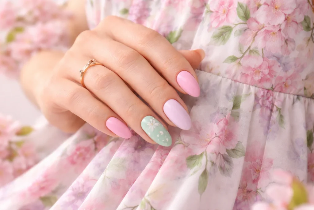 Matte vs Glossy Spring Nail Finishes 4