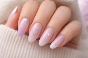 Subtle Heart Nail Designs Purple 1