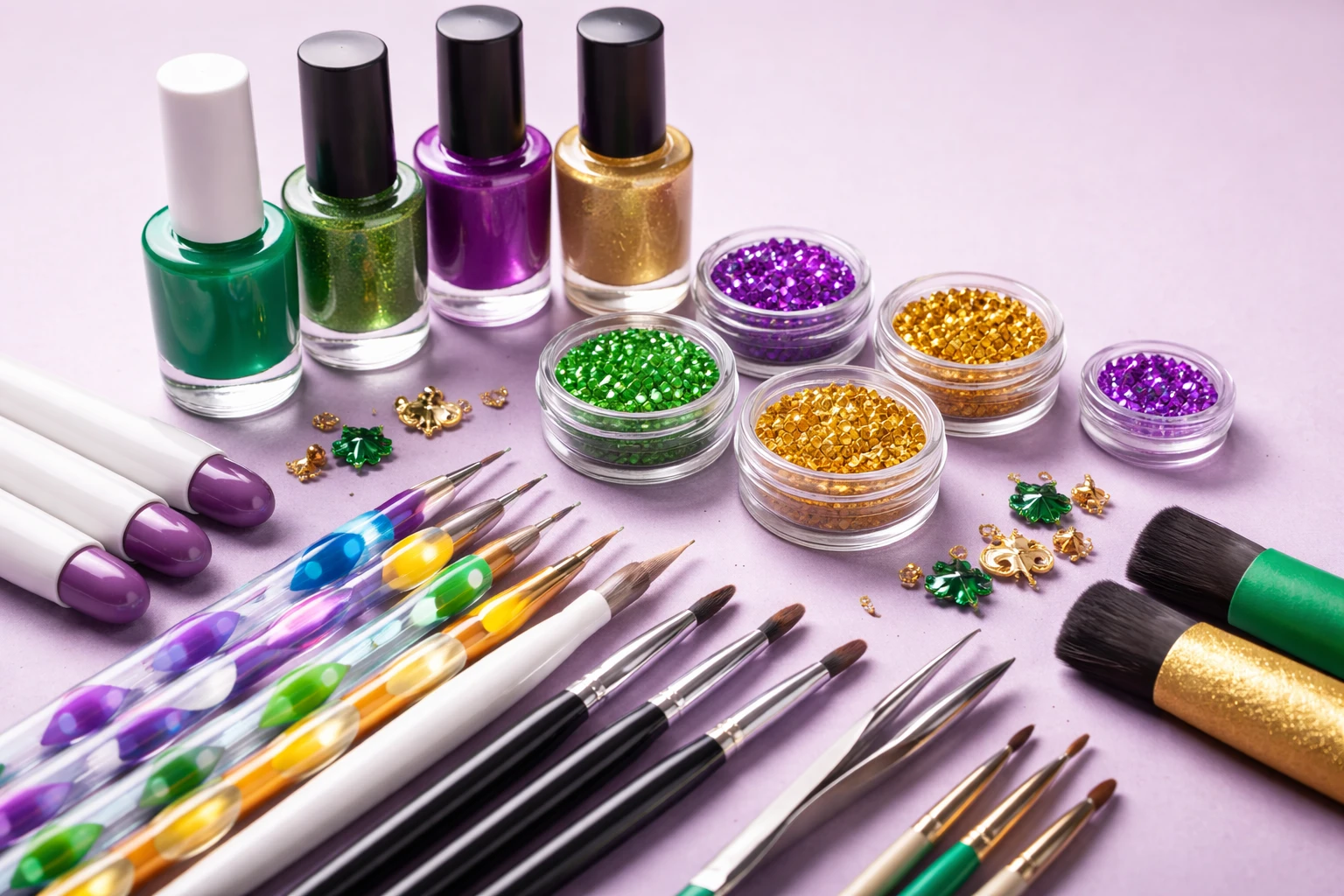 Tools Needed for Mardi Gras Nail Art 2