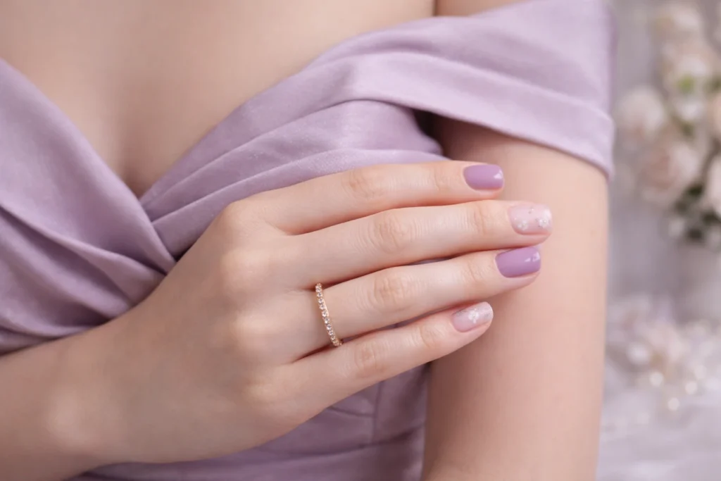 romantic purple nail designs short nails 3