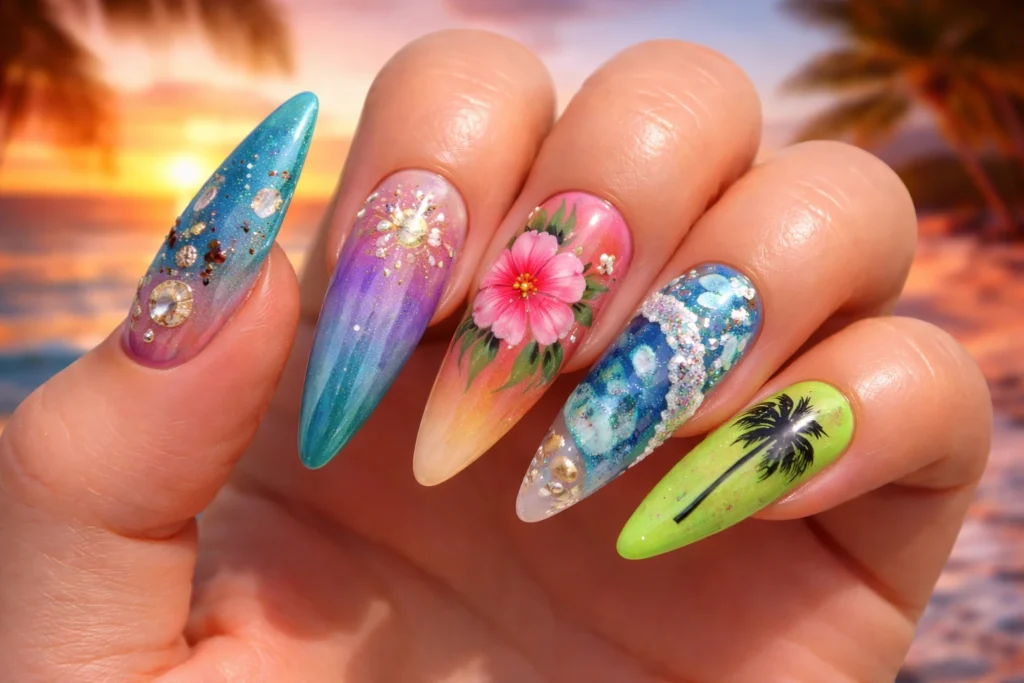 Hawaii Nails Inspo for Summer Vacation 3