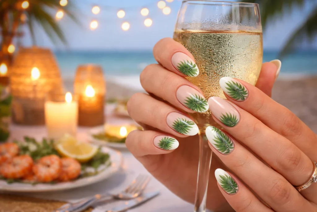 Tropical Palm Leaf Nail Designs 4